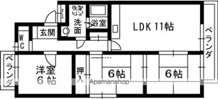 ウエストハイツP2【3階】の間取り