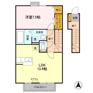 ロイヤルアドバンス A【2階】の間取り