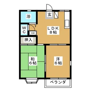 リベラシオン鷺ノ宮B【2階】の間取り