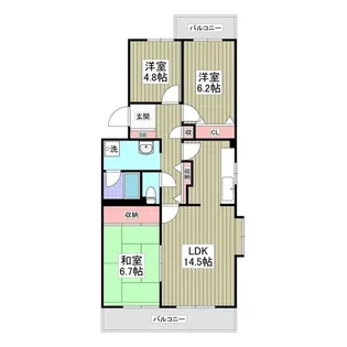 竜ヶ崎ハイツB【2階】の間取り