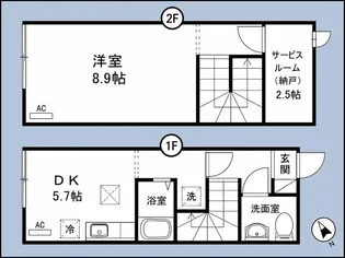 メゾネットみなみEの間取り
