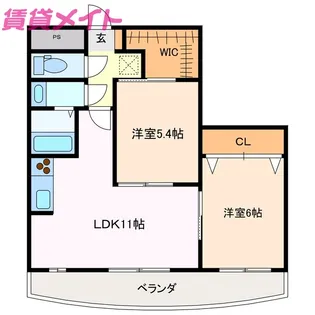 メゾンルミエールII【2階】の間取り