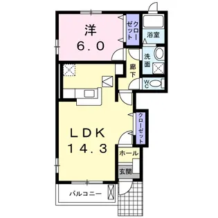 アン ボヌールA【1階】の間取り