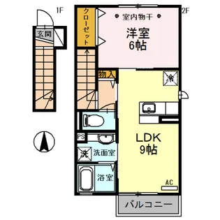 ソレイユ不動 B【2階】の間取り