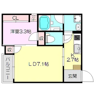 ステディ下新庄【1階】の間取り