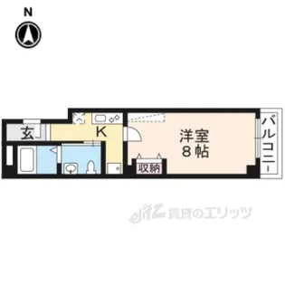 フラッティK&S千本寺之内【2階】の間取り