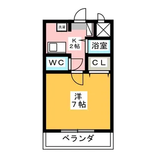 WING・カチガワ【2階】の間取り