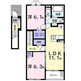 アイリス【2階】の間取り