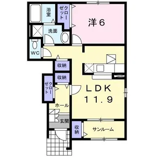 アフロディーティア III【1階】の間取り