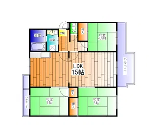 名谷19団地83号棟【4階】の間取り