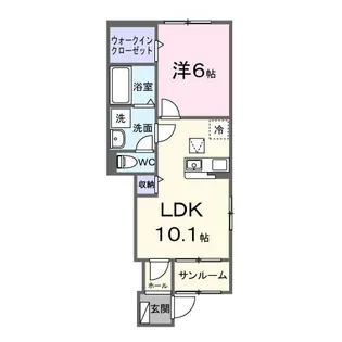 ヒカルサ船橋小室サウスII【1階】の間取り
