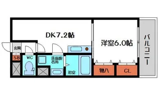 ハーミッツセル門真【6階】の間取り