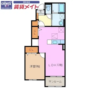 サニースクエアII【1階】の間取り