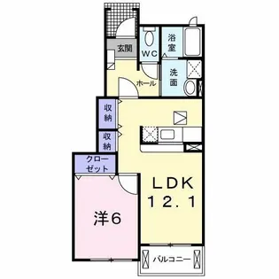 シャン プレ ロジュマンII【1階】の間取り