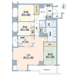 プラース壱番館【6階】の間取り