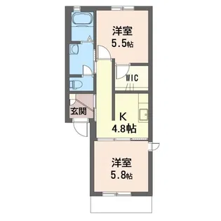 アンソレイル【1階】の間取り