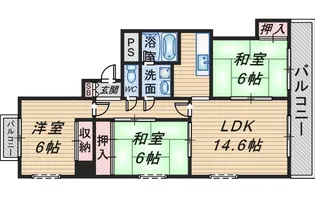ロイヤル曽根【2階】の間取り