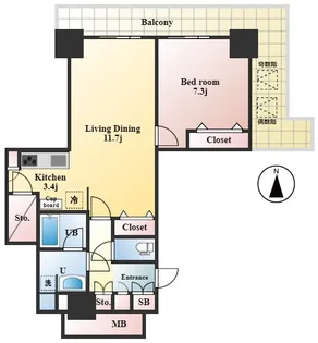 パシフィックロイヤルコートみなとみらい オーシャンタワー<Fタイプ>【15階】の間取り