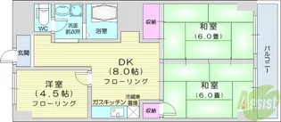 中島丁ハイツ【3階】の間取り