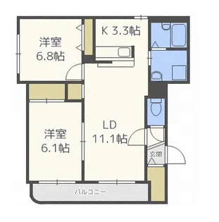 第26大光ハイツ【2階】の間取り