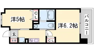 エステムプラザ神戸西Vミラージュ【2階】の間取り