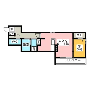 1LDKの間取り画像