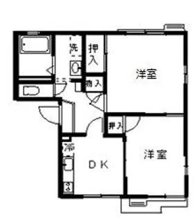 ハイツレインボー B棟【1階】の間取り