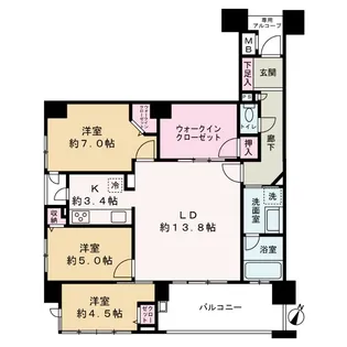 セレッソコート梅田ノーザンシティ【7階】の間取り