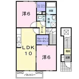 ペニーレインD【2階】の間取り