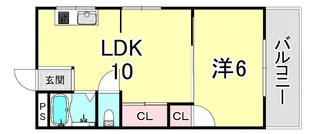 テラスレジデンスあさぎり【3階】の間取り