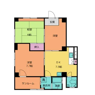 ぶるうぱいん【1階】の間取り