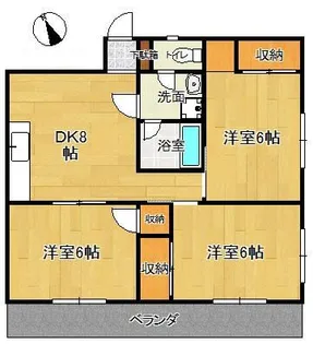 七福ビル 大橋町【3階】の間取り