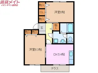 コーポみゆきIII【1階】の間取り