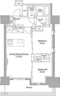 ザ・パークハビオ滝野川【9階】の間取り