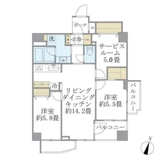 アトラス杉並方南町【5階】の間取り