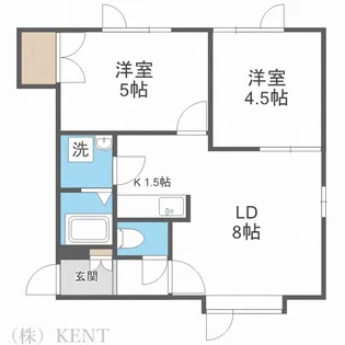 2LDKの間取り画像