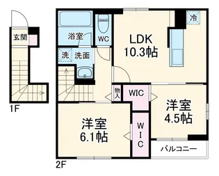 フォルトゥーナ北葉【2階】の間取り