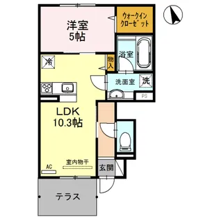 ウィット郡山【1階】の間取り