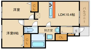 大阪府柏原市太平寺2【アパート】の間取り