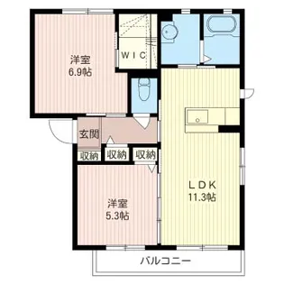サンライズ A【2階】の間取り