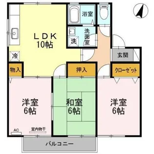 セジュールシャリオ A棟【1階】の間取り