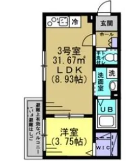 千葉県千葉市中央区鵜の森町【アパート】の間取り