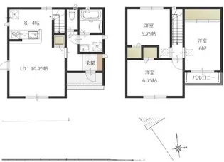 岡山県倉敷市東塚3【一戸建】の間取り