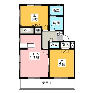 桜アベニュー II【1階】の間取り