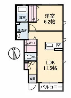 シャーメゾン稗田西【1階】の間取り