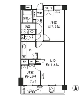 レジデンスシャルマン林試の森【4階】の間取り