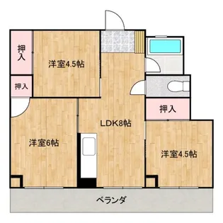 ハイツ蔵王2【2階】の間取り