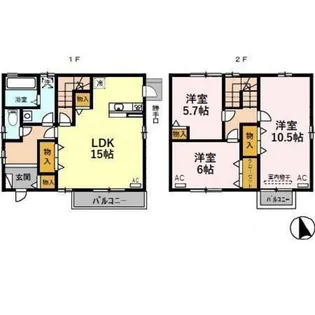 富山県富山市下奥井1【一戸建】の間取り