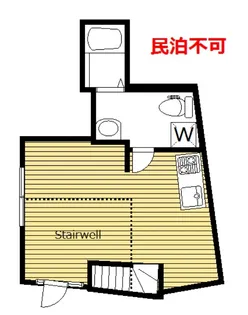 礼敷ゼロゼロ 築浅 最上階 1R+ロフト ガーデン笹塚 B【3階】の間取り