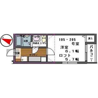 アルエット旭ヶ丘【1階】の間取り